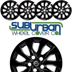👀 Fits 2016-2019 Nissan Sentra 16" Gloss Black Wheel Skins # IMP-465BLK SET/4 ✅ - Picture 1 of 7