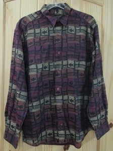 Vintage Jhane Barnes Shirt Mens Small Abstract Geometric Button Up 90s - Picture 1 of 11
