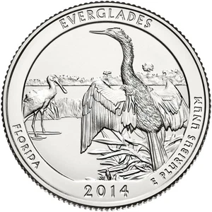 2014-D EVERGLADES, FLORIDA "ATB" NATIONAL PARK QUARTER 1-COIN BU - Picture 1 of 1