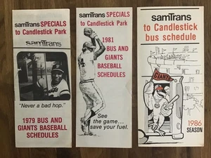 Vintage 1970 s-1980 s SamTrans MLB Bus Schedule to Candlestick Park SF Giants - Picture 1 of 8