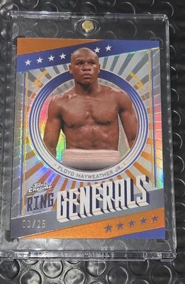 Floyd Mayweather Jr. 2024 Topps Chrome Boxing Ring Generals #RG-3 SP Orange 8/25 - Image 1 of 4
