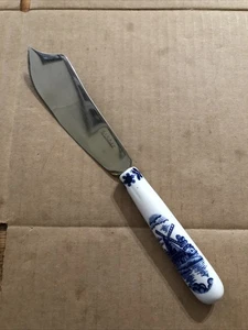 Vintage Keramik Delft Holland blau & weiß Windmühle Käse Streuer Messer Elesva - Bild 1 von 7