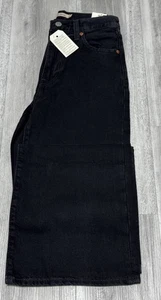 Levi's Jeans Womens 25X 32 Black Ribcage Wide Leg High Rise Black Denim Wash - Picture 1 of 7