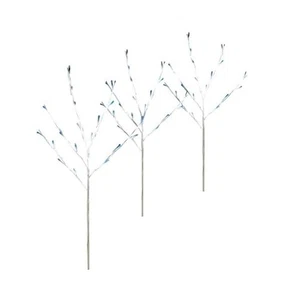 Brite Star 3 Marcadores de Camino de Árbol de Navidad Blanco 30" Mini Luces LED Azules - Imagen 1 de 2
