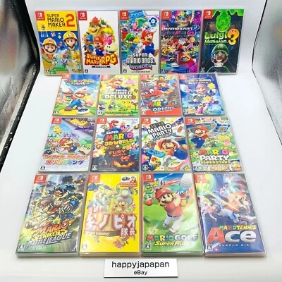 Nintendo Switch Video Game Super Mario Series 17 Type Choice Japan Tested w/Case - Image 1 of 4