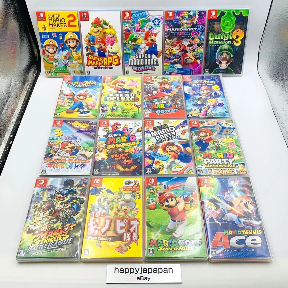 Nintendo Switch Video Game Super Mario Series 17 Type Choice Japan Tested w/Case - Image 1 of 4