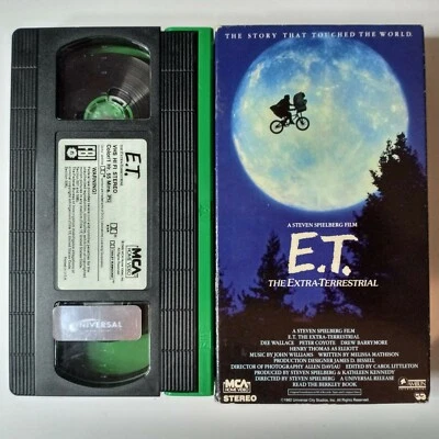 E.T. The Extra Terrestrial~original 1st release VHS Movie 1988~green edition~VG - Image 1 of 3