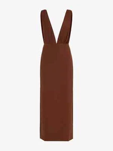 REFORMATION x LAURA HARRIER £348 Velda Marrón Maxi Vestido Vestido de Baile Reino Unido 10 EE. UU. 6 NUEVO - Imagen 1 de 16