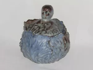 10I14 ANCIEN RARE POT TABAC COUVERT CÉRAMIQUE BEBE SORTANT DU CHOU STYLE DENBAC - Picture 1 of 7