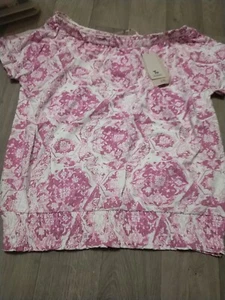 Neu Blumenmuster Damen Sommer Top rosa/weiß Blumen Größe 10 - Bild 1 von 1