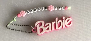 NEW Forever 21 Barbie Doll Pink Logo Toy Charm Flower Beads Beaded Chain Women - Picture 1 of 4