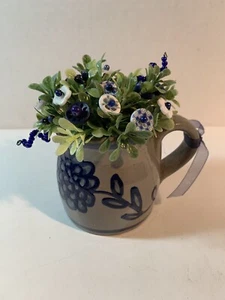 VTG Button Bokay/Stoneware Mug-USA-July 4-Americana Farmhouse Country - Picture 1 of 4