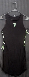 MONSTER ENERGY figurbetontes Damenkleid Forever 21 – schwarz mit grünem Seitenband SMALL - Bild 1 von 18