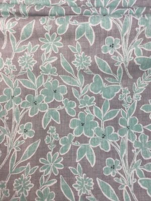 STEPHANIE RYAN Fabric Butterfly Gray Green Floral Leaves 3.5 yards x 44" # 7204 - Image 1 of 4