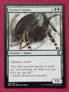 Magic The Gathering ETERNAL MASTERS SENTINEL SPIDER green card MTG - Picture 1 of 2