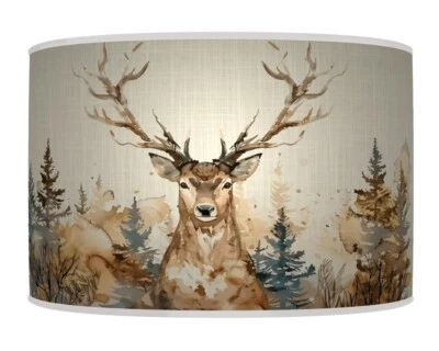 Deer Stag Lampshade Pendant Handmade Drum Lamp Shade Scottish theme #322 - Image 1 of 4