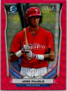Bowman Chrome #BCP87 2014 Jose Pujols Prospects refractores de onda rosa #/65 - Imagen 1 de 2