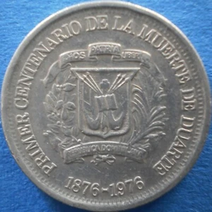 DOMINICAN REPUBLIC 25 CENTAVOS 1976 Dominicana Dominikanische Dominicaine Dom Rp - Picture 1 of 2