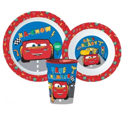 Disney Cars Lightning McQueen Kinder Geschirr-Set 3 tlg. Becher Teller Schüssel - Bild 1 von 3