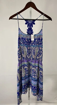 Vestido The Children's Place Niñas Talla XL Azul Púrpura Paisley Dobladillo Mordedura de Tiburón Nuevo con Etiquetas Foto 1 de 4