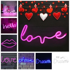 Neon Sign LED Light Letters Nightlight Artwork Bedroom Party Lamp Decor New - Picture 1 of 33