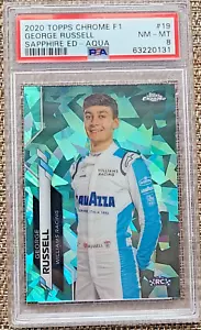 2020 Topps Chrome F1 Sapphire George Russell Aqua RC Rookie #14/99 PSA 8 - Picture 1 of 2