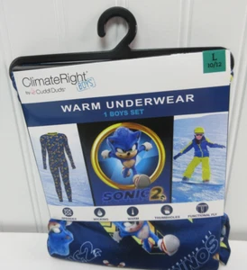 Sonic The Hedgehog Boys Thermal Underwear Set ClimateRight Base Layer L 10/12 - Picture 1 of 13