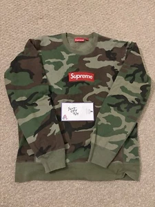 Supreme Woodland Camo Box Logo Girocollo Uomo Large 100% Autentico FW15 Usato - Foto 1 di 4