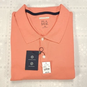 Jos A Bank Polo Shirt 4XL 4X Big Pique Cotton Traditional Fit NEW Peach #O05 - Picture 1 of 13