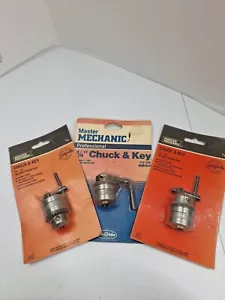 1/4" Bohrfutter & Schlüssel 3/8"-24 Spindel Drei Größe Jacobs Bohrfutter 3er Set Master Mechanic - Bild 1 von 8