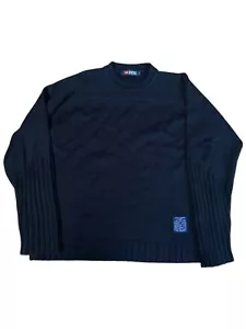 Vintage Diesel Sweater Men's Size Medium Black Knit Wool Blend Made in Italy Y2K - Picture 1 of 7