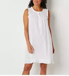 Vestido Adonna Camisón Plus Nuevo Con Etiquetas XXL Blanco 100% Algodón Tejido Fresco Punto Suizo - Imagen 1 de 7