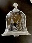 Bell Shaped Glass Plate Holiday Table Decor Christmas Starry Night Vintage