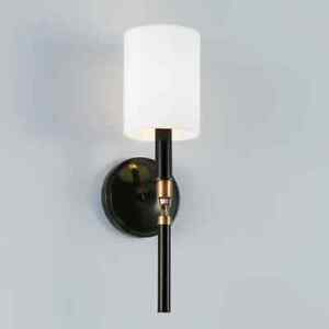 1 - Light Dimmable Glossy Black/Aged Brass Wallchiere Wall Sconce Dimmable New