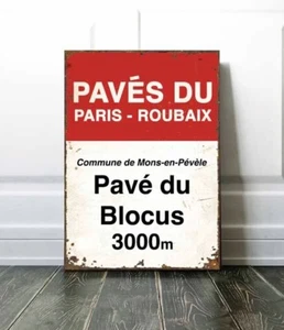 Vintage Style Paris - Roubaix Rennrad Schild - Bild 1 von 4