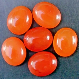 Wholesale Lot 10x8mm Oval Cabochon Natural Carnelian Loose Calibrated Gemstone - Picture 1 of 10