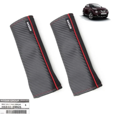 Seat Belt Cover Carbon Black Fits Nissan March Juke NP300 X-Trail 2010 12 16 18 - Image 1 of 4