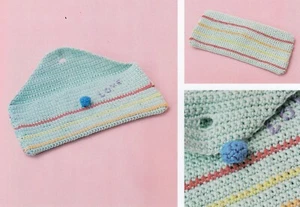 CROCHET PATTERN HOOK CASE 20x8.5cm BUTTONED STRIPED STORAGE 4PLY SCM M8A - Picture 1 of 1
