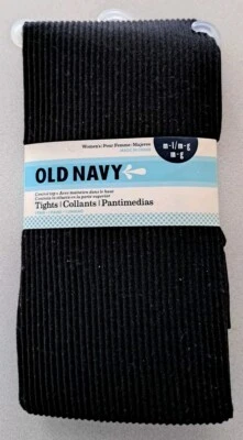 Women's Old Navy Black Control Top Ribbed Tights Size M - L  New - Image 1 of 2