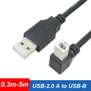 USB-2.0 A to USB-B Left-Angle Right-Angle Male Printer Cable 0.3m 0.5m 1m - 5m - Picture 1 of 9