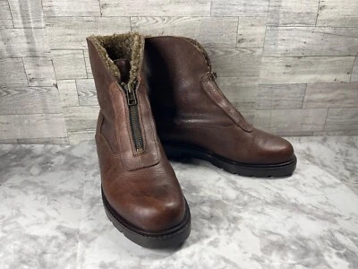 La Canadienne Boots Women 9.5M Shoes Brown Leather Shearling Boho Ankle Bootie - Image 1 of 4