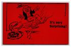 Komiksowy grzechotnik Bardzo zaskakujące czerwone tło UNP DB Pocztówka I21