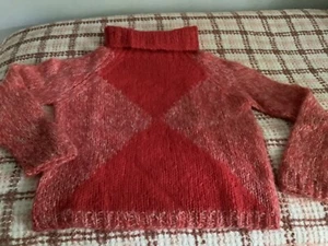vintage handknit mohair sweater Mod large - Picture 1 of 4