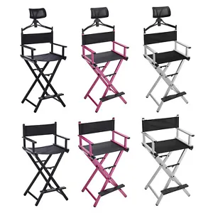 Folding Portable Professional Tall Make Up Artist Directors Chair 150KG Capacity - Picture 1 of 29