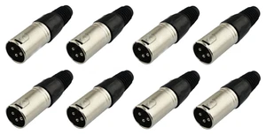 (8er-Pack) Procraft PC-TX004 3-Pin Stecker XLR Lo-Z Kabelmontage Stecker - NICKEL - Bild 1 von 1