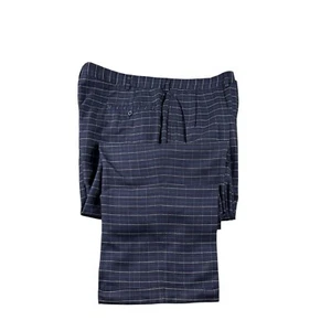 Polo Ralph Lauren VTG USA Blue White Checked Mens Dbl Pleated Trouser 38x34 - Picture 1 of 5