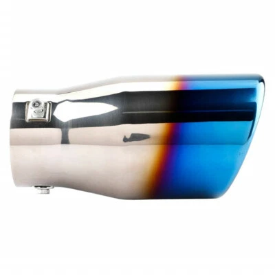 Car Burn Blue Round Exhaust Muffler Tip Pipe Rear Tail Throat Liner Exhause 76mm - Image 1 of 4