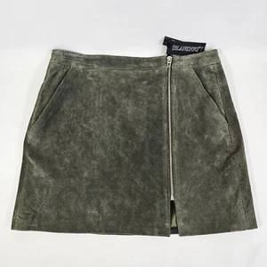 Blank NYC Size 28 Medium Womens Green Zip Suede Leather Skirt in High Altitude - Picture 1 of 14