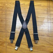 Carhartt Suspenders Brass Clip Heavy Duty Elastic Black One Size