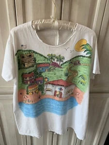"Camiseta Pintada a Mano 1986 St. Thomas, VI Charlotte Amalie ""Animal Crackers" - Imagen 1 de 7